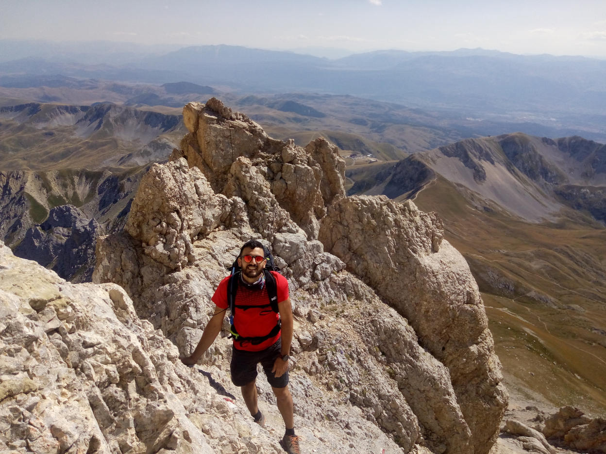 While reaching the highest peak of Gran Sasso.